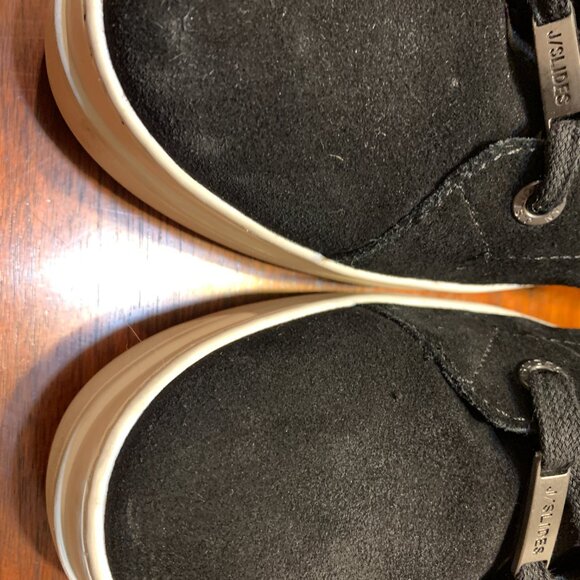 J/Slides Women's Sneaker Black White Norris Suede Leather Women’s Size 9.5M - Picture 8 of 9